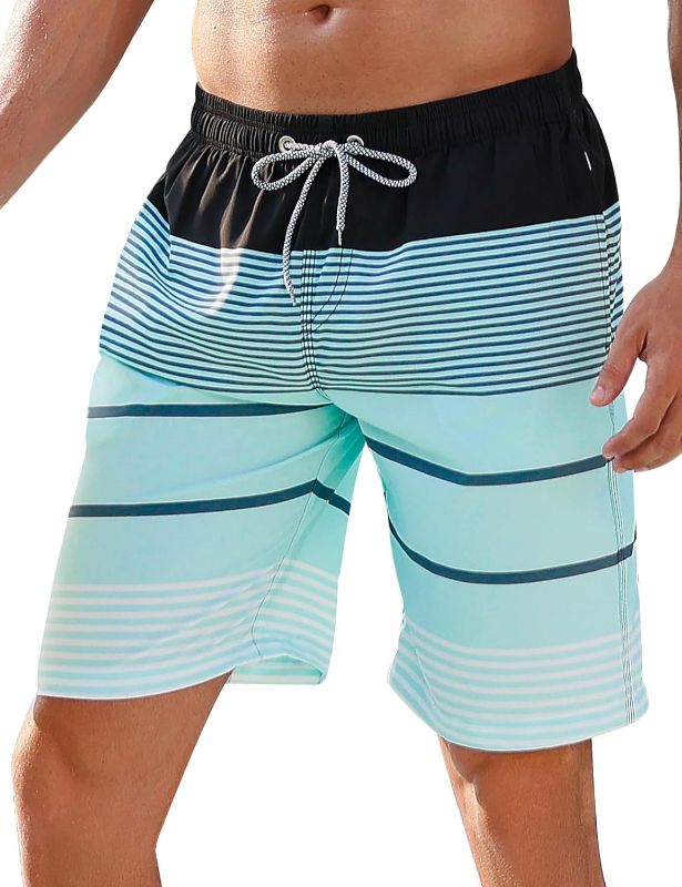 Photo 1 of {M} BOJIN Mens Swim Trunks 9" Quick Dry Stretch Swim Shorts Mesh Lining Bathing Suits Swimwear Beach Shorts with Pockets
