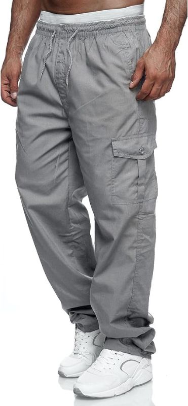 Photo 1 of {34} Men's Cargo Pants Relaxed Fit Sport Pants Jogger Sweatpants Drawstring Outdoor Trousers with Pockets
