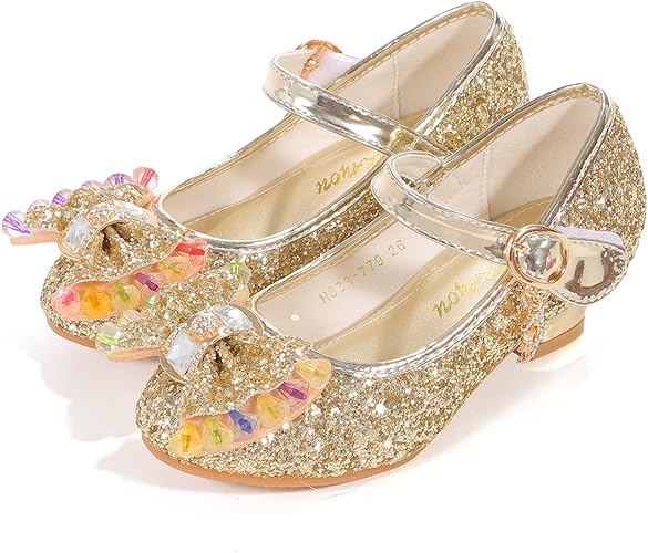 Photo 1 of Size Little Kids 12 - BFOEL Girls Dress Shoes Adorable Sparkle Mary Jane Flats for Wedding Party
