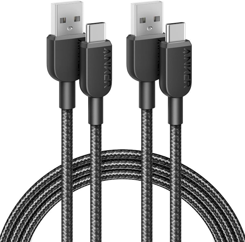 Photo 1 of Anker USB C Charger Cable [2 Pack, 6ft], 310 Type C Charger Cable Fast Charging, Braided USB A to USB C Cable for Samsung Galaxy Note 10 Note 9/S10+ S10, LG V30 (USB 2.0, Black)
