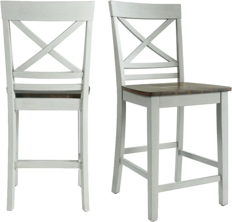 Photo 1 of Colamy Furnishings Bedford Counter Height Side Chair Set in Natural
