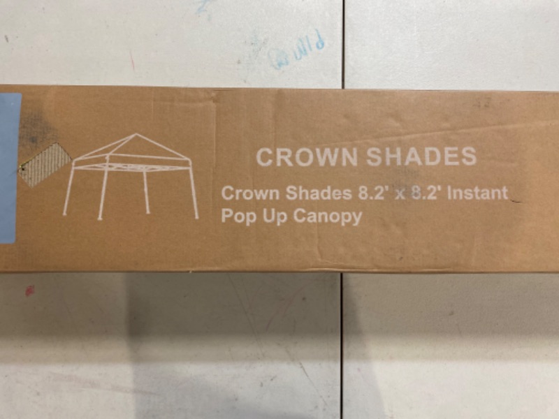 Photo 2 of CROWN SHADES 8x8 Pop Up Canopy, Patented Center Lock One Push Instant Popup Outdoor Canopy Tent, Newly Designed Storage Bag, 8 Stakes, 4 Ropes, Blue
