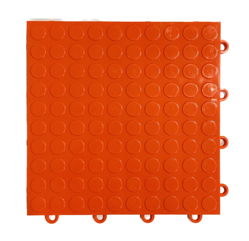 Photo 1 of FlooringInc's Nitro 12"x12" Snap-Together Garage Flooring Tiles, (12 Tiles) Non-Slip Interlocking Plastic Garage Floor Mat, Garage Organization & Garage Storage, Coin Pattern, Harley Orange, 
