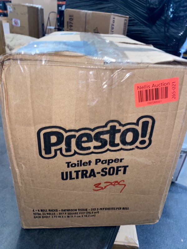 Photo 3 of Amazon Brand - Presto! 2-Ply Ultra-Soft Toilet Paper, 24 Family Mega Rolls = 120 regular rolls, 6 Count (Pack of 4), Unscented
