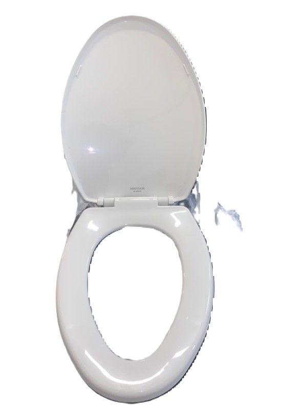 Photo 2 of MAYFAIR 1880SLOW 000 Caswell Toilet Seat will Slowly Close and Never Loosen, ELONGATED, Long Lasting Plastic, White , Pack of 1 1 Pack - ELONGATED Toilet Seat