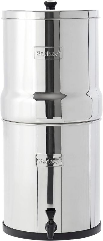 Photo 1 of Big Berkey Gravity-Fed Stainless Steel Countertop Water Filter System 2.25 Gallon with 2 Authentic Black Berkey Elements BB9-2 Filters
