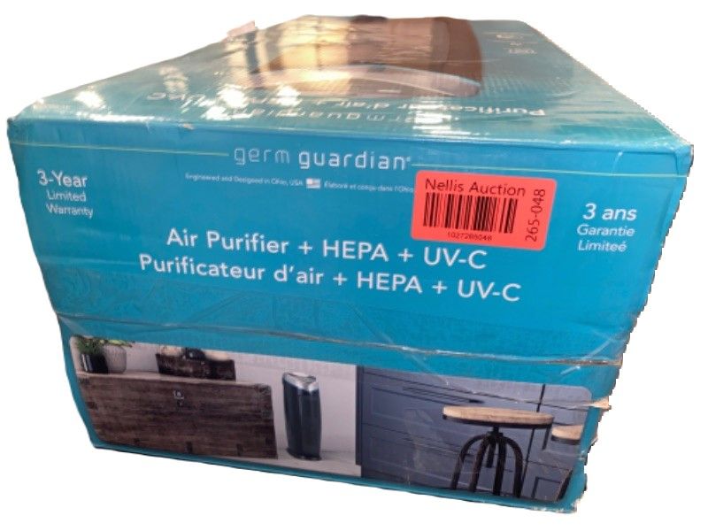 Photo 3 of GermGuardian Air Purifier with Genuine HEPA 13 Pet Pure Filter, Removes 99.97% of Pollutants, Covers Large Rooms up to 915 Sq. ft. in 1 Hour, UV-C Light Helps Reduce Germs, 28", Black, AC5250PT
