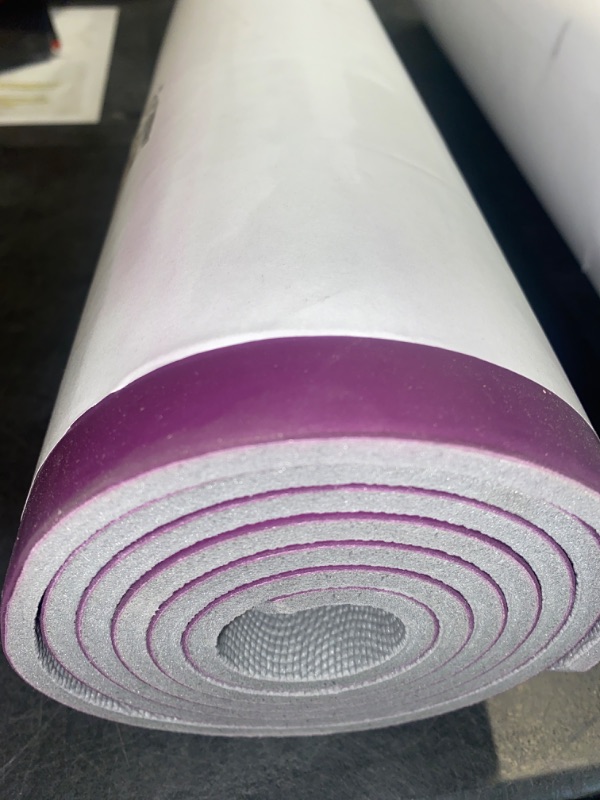 Photo 2 of Gaiam Yoga Mat - Premium 5mm Dry-Grip Thick Non Slip Exercise & Fitness Mat for Hot Yoga, Pilates & Floor Workouts (68" or 78"L x 24" or 26"W x 5mm) Purple