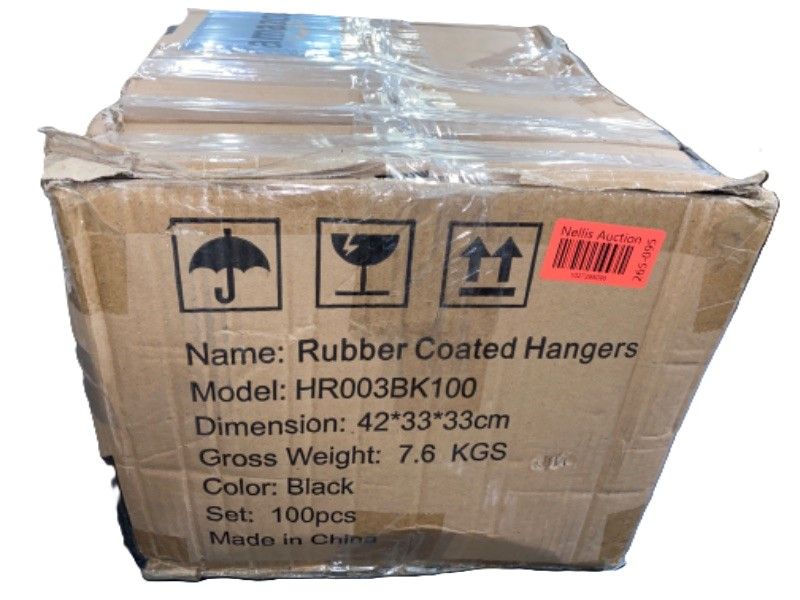 Photo 3 of Rubber Coated Plastic Hangers 100 Pack Clothes Hangers, 17.5 Inches Dorm Hanger for Coats, Pants, Dresses, Shirts, Black- Mom's Choice Awards Winner
