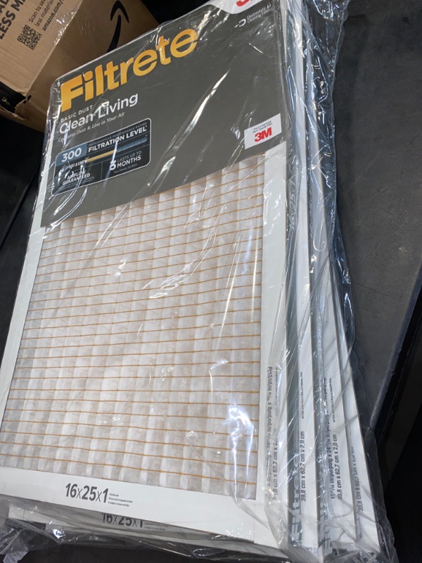 Photo 2 of Filtrete 12x30x1 AC Furnace Air Filter, MERV 5, MPR 300, Capture Unwanted Particles, 3-Month Pleated 1-Inch Electrostatic Air Cleaning Filter, 6-Pack (Actual Size11.81x29.81x0.813 in)