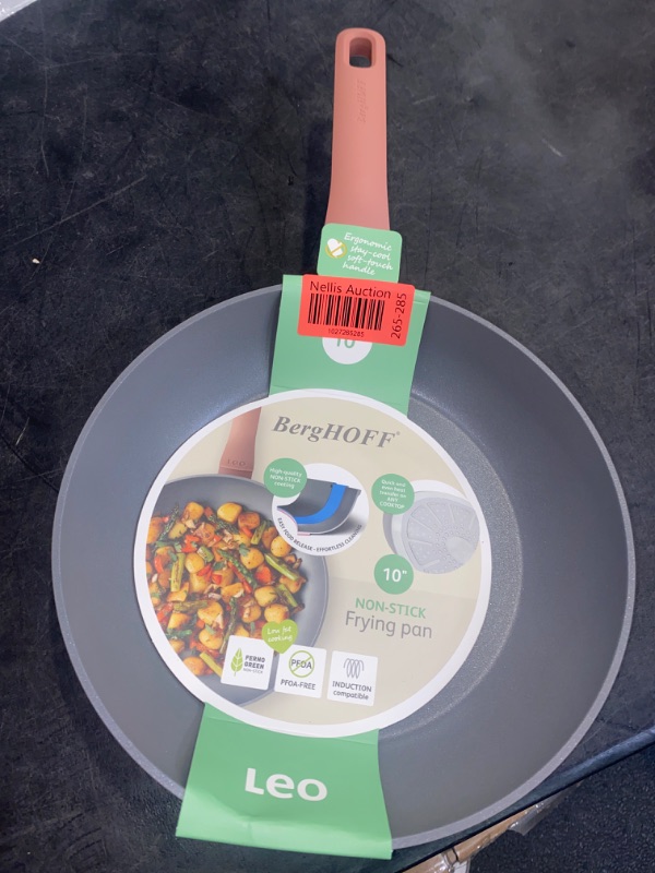 Photo 2 of Berghoff LEO Non-stick Cast Aluminum Frying Pan 10" Ferno-Green, PFOA Free Coating Soft-touch Stay-cool Handle Induction Cooktop Fast Heating, Canyon Rose 10" Canyon Rose