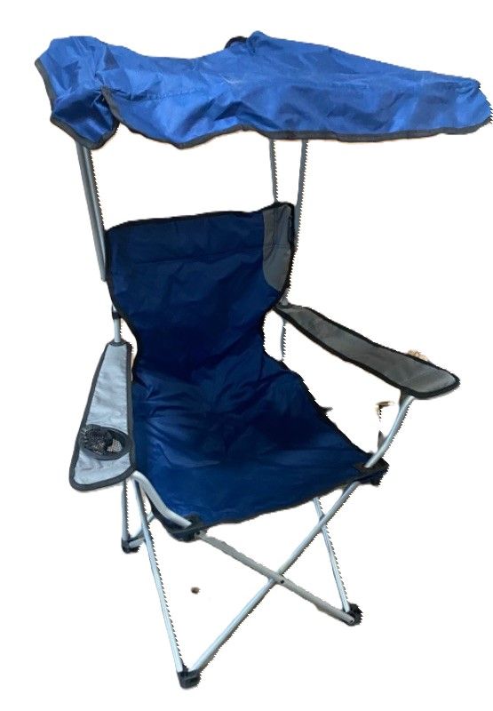 Photo 2 of Moclever Camp Chairs, Foldable Beach Canopy Chair, Heavy Duty Sun Protection Camping Lawn Canopy Chair with Cup Holder for Outdoor Beach Camp Park Patio-NavyBlue
