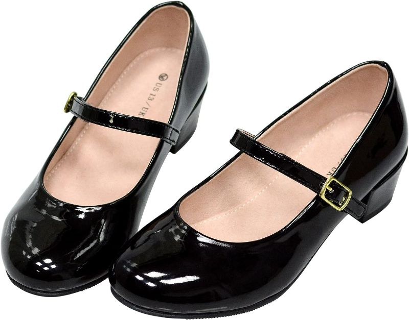 Photo 1 of Size 3 - Girls Dress Shoes-Mary Jane Shoes for Girls, Princess Wedding Party Flower Girl School Shoes Low Heel Flats for Little/Big Kids