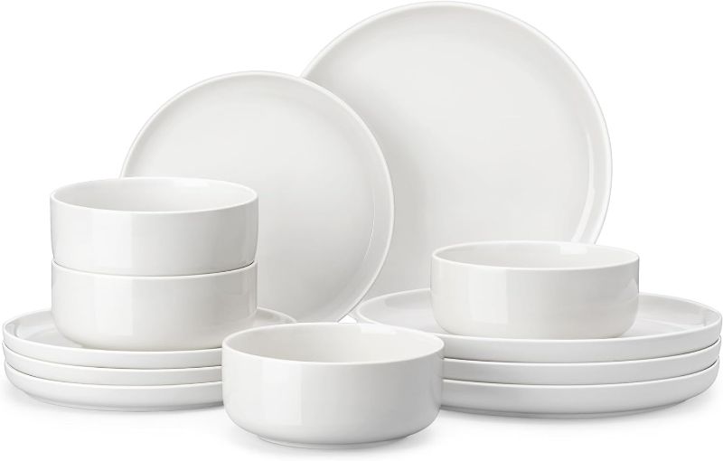 Photo 1 of MALACASA Plates and Bowls Sets, 12 Pieces
Porcelain Dinnerware Sets Dishware Sets Chip Resistant Ceramic Dish Set Dining Dinner
Ware Service for 4, White, Series LUNA