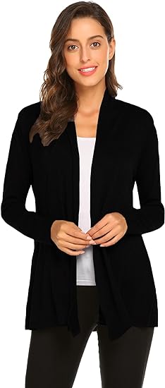Photo 1 of (3XL) Newchoice Womens Casual Lightweight Long Sleeve Cardigan Soft Drape Open Front Fall Dusters
