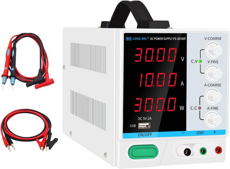 Photo 1 of DC Power Supply Variable 30V 10A, 4-Digital LED Display, Precision Adjustable Switching Regulated Multifunctional Power Supply Digital with USB Interface, Disply with Output Power Lab Grade
