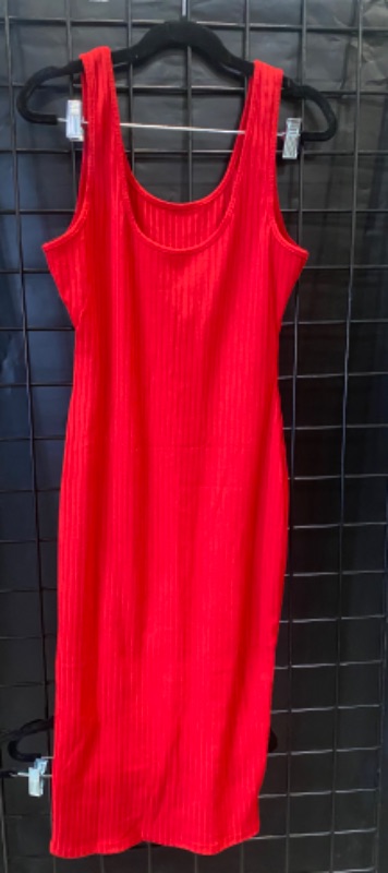 Photo 2 of Women's Sexy Bodycon Tank Dresses Sleeveless Ribbed Knit Midi Club Dresses Size LARGE 
