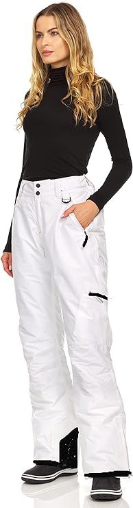Photo 1 of (M) Arctic Quest Women’s Insulated Ski and Snow Pants, Water Resistant Trousers, White, Size MEDIUM 