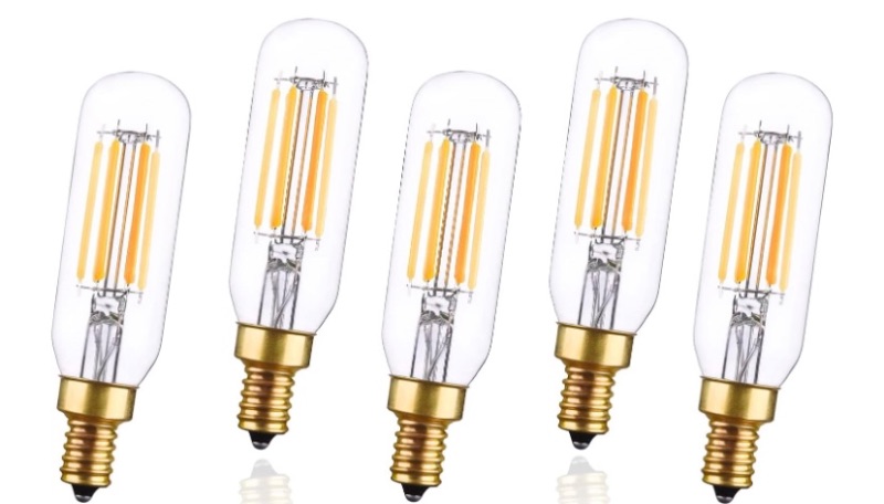 Photo 1 of Vintage LED Edison Bulbs E12 Candelabra Dimmable Light Bulbs T6 T25 80W Equivalent,2700K Warm Light,3.58 Inch,5 -Pack
