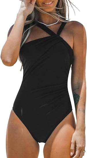 Photo 1 of (XS) CUPSHE Women's One Piece Swimsuits Ruched Bathing Suit Tummy Control Back Tie Mutiple Ways Wearing
Size X-SMALL