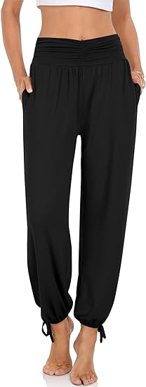 Photo 1 of (2XL) TARSE Women's Harem Pants Comfy High Waisted Lounge Pajamas Flowy Yoga Joggers with Pockets Casual Loose Sweatpants Size XX-LARGE 
