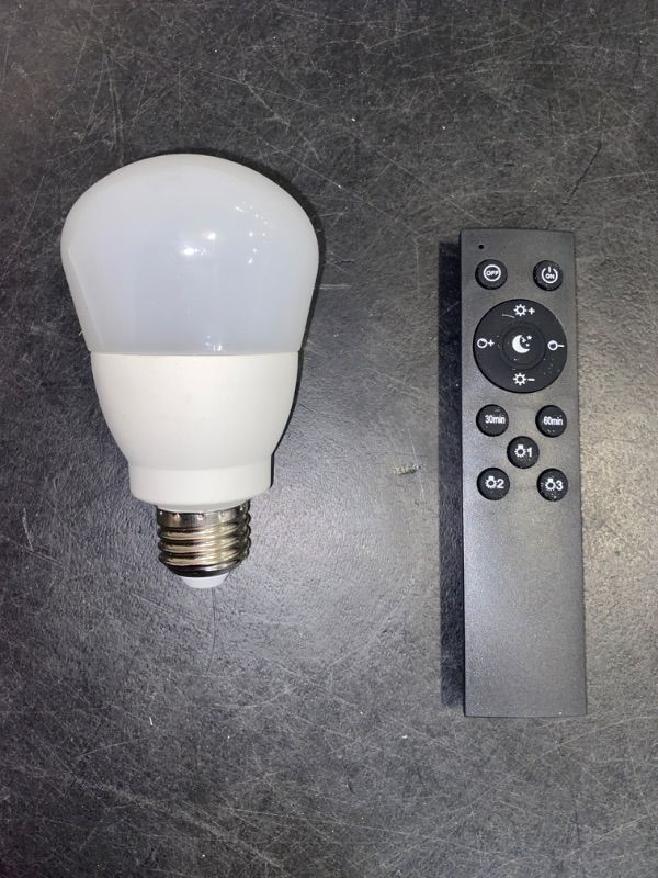 Photo 2 of LED Intelligent Remote Control Bulb, Timed Off 12WE27 Two-Color Stepless Dimming Bulb
