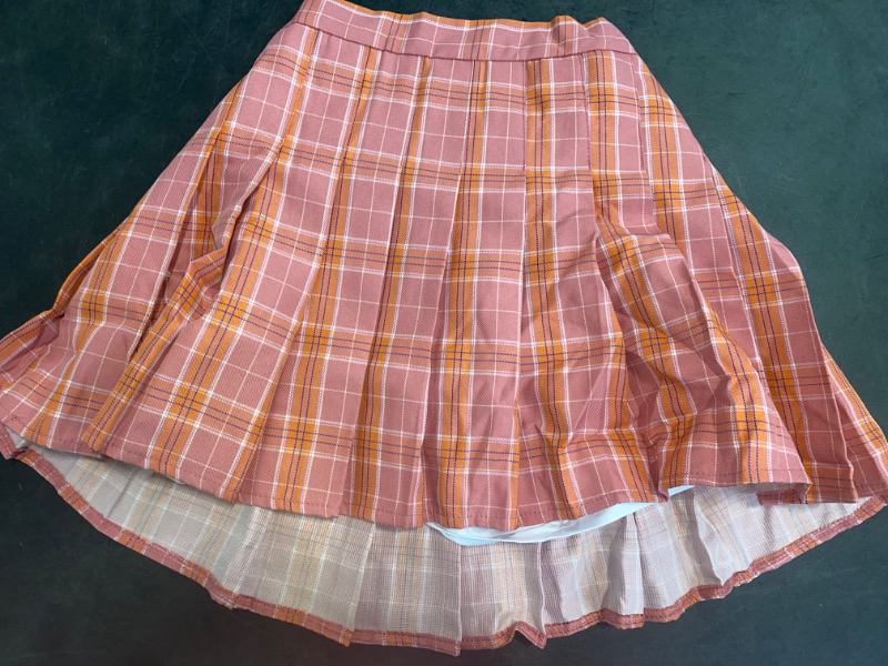 Photo 2 of (S) SANGTREE Women's Pleated Mini Skirt with Comfy Casual Stretchy Band Skater Skirt, US Size SMALL
