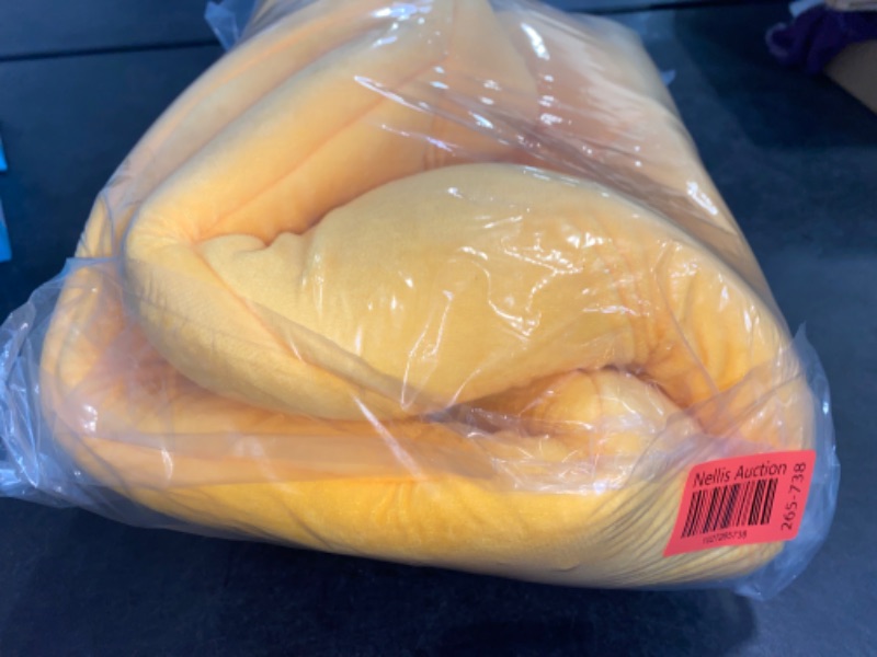 Photo 1 of Creative Banana Shape Pet Dog Cat Bed, Cute Banana Bed for Dog Cat Self-Warming Winter Bed Mat Pet Supplies for Puppy Kitten (XL) 34.7"
