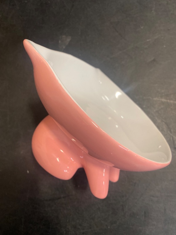 Photo 1 of Stainless Steel BowlStainless Steel BowlCat Bowl Single Bowl Eco Friendly Raised Feeders Cat Bowl Ceramic Elevated Pet Food Bowl-Pink

