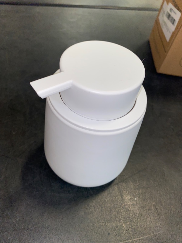 Photo 2 of Soap Dispenser Ceramic with Easy-to-Press Pump Hand Lotion Liquid Dispenser for Shampoo Bathroom Kitchen 12 oz White
