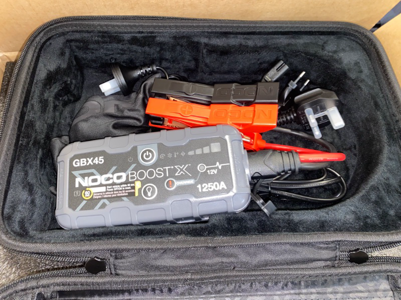 Photo 2 of NOCO Boost X GBX45 1250A 12V UltraSafe Portable Lithium Jump Starter, Car Battery Booster Pack, USB-C Powerbank Charger, and Jumper Cables for up to 6.5-Liter Gas and 4.0-Liter Diesel Engines
