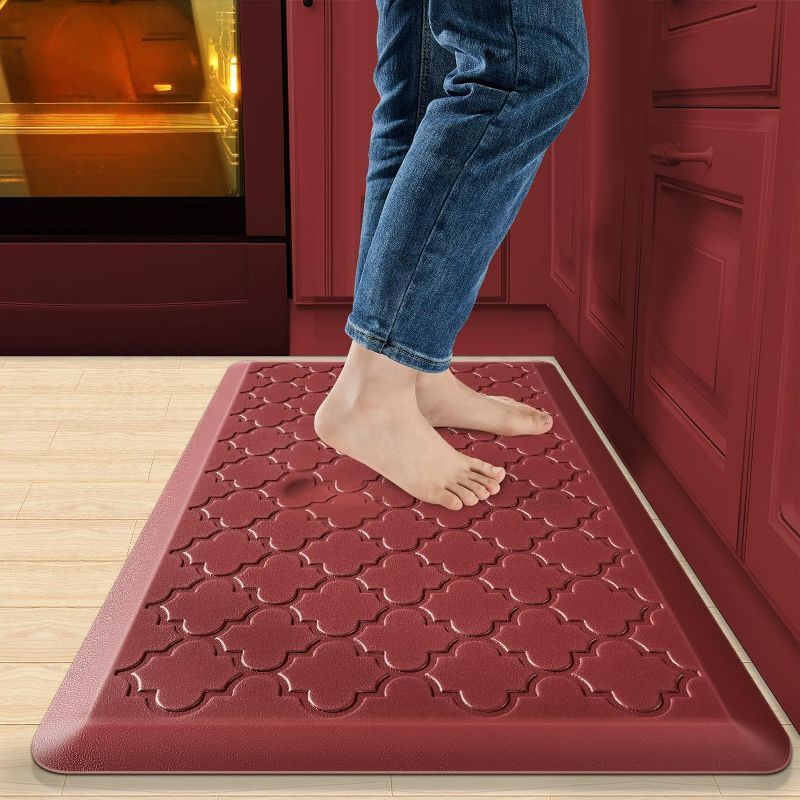 Photo 1 of Villsure SMALL Kitchen Mat and Rugs, Cushioned Anti Fatigue Kitchen Mats, 1/2 Inch Thick Waterproof Non-Slip Kitchen Runner Rug, Heavy Duty Ergonomic Comfort Standing Desk Mat for Kitchen, Office, Laundry
