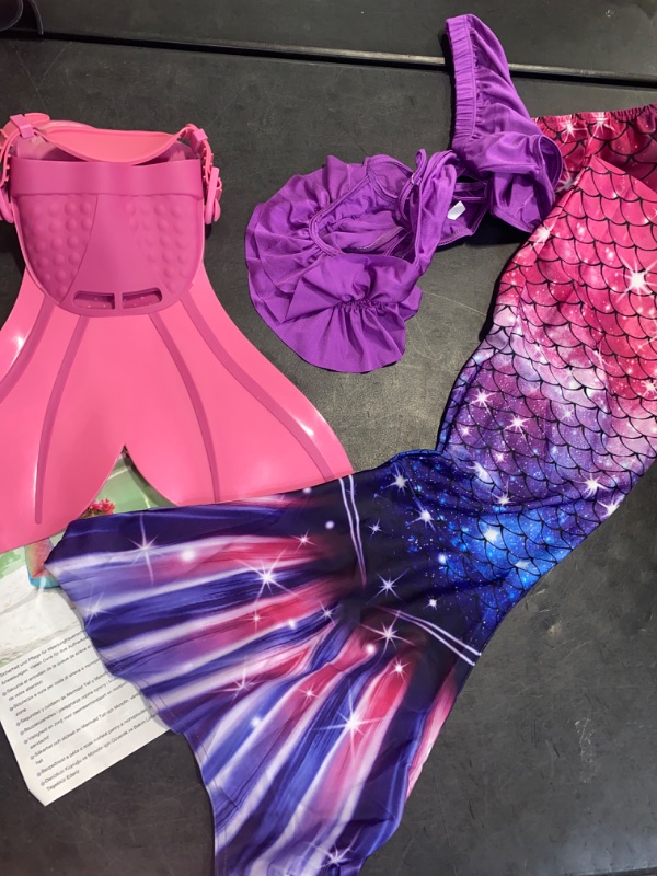 Photo 1 of Superband Mermaid Tails with Mono Fin Sparkle Mermaid Swimsuit for Kids Girls (7-8 years)