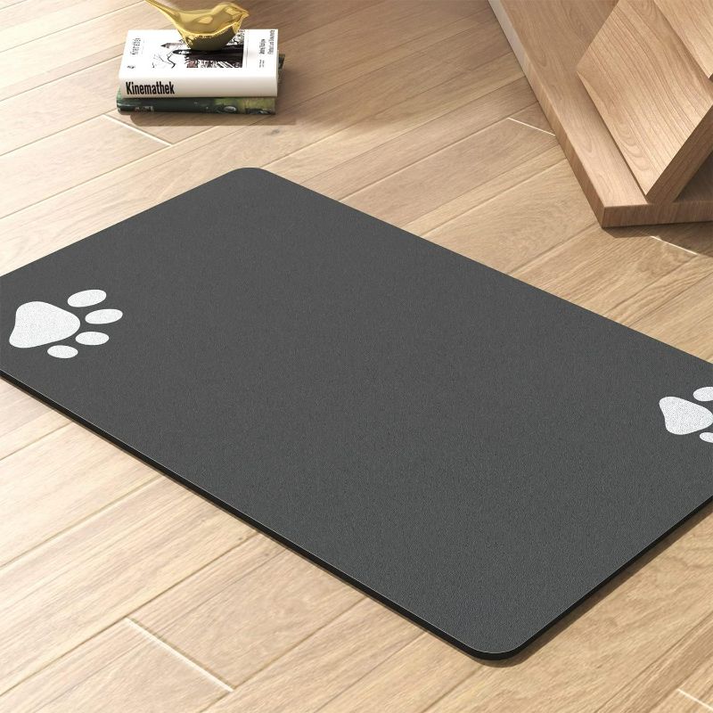 Photo 1 of Pet Feeding Mat-Absorbent Dog Mat for Food and Water Bowl-No Stains Quick Dry Dog Water Dispenser Mat-Dog Accessories Pet Supplies-Dog Water Bowl for Messy Drinkers
