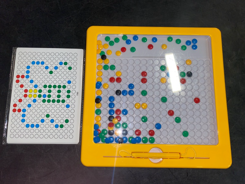 Photo 1 of Magnetic Drawing Board for Kids, Large Magnetic Toys Doodle Board with Magnetic Beads and Pen Drawing Board, Dot Art Educational Toddler Toys Travel Toys for 3 4 5 6 Year Old Boys Girls
