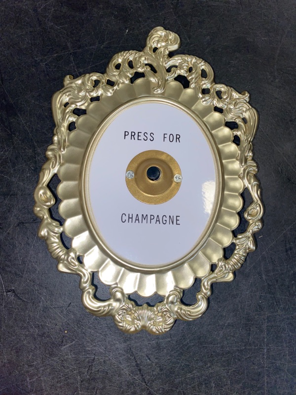 Photo 2 of Press for Champagne Button, Press for Champagne Doorbell, Doorbell Mini Press for Champagne Button, Champagne Themed Decor Wall Plaque Ornament Gifts for Party Christmas Home Bedroom Hotel(#1)
