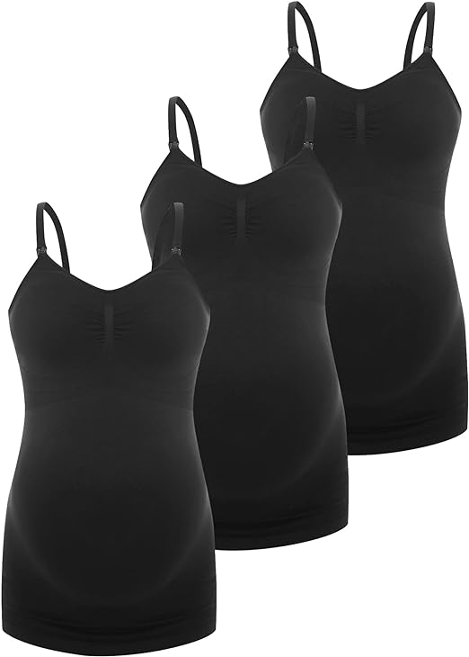 Photo 1 of Large HOFISH Support Nursing Tank Tops for Breastfeeding, Comfort Stretch Maternity Camisoles with Built in Bra
