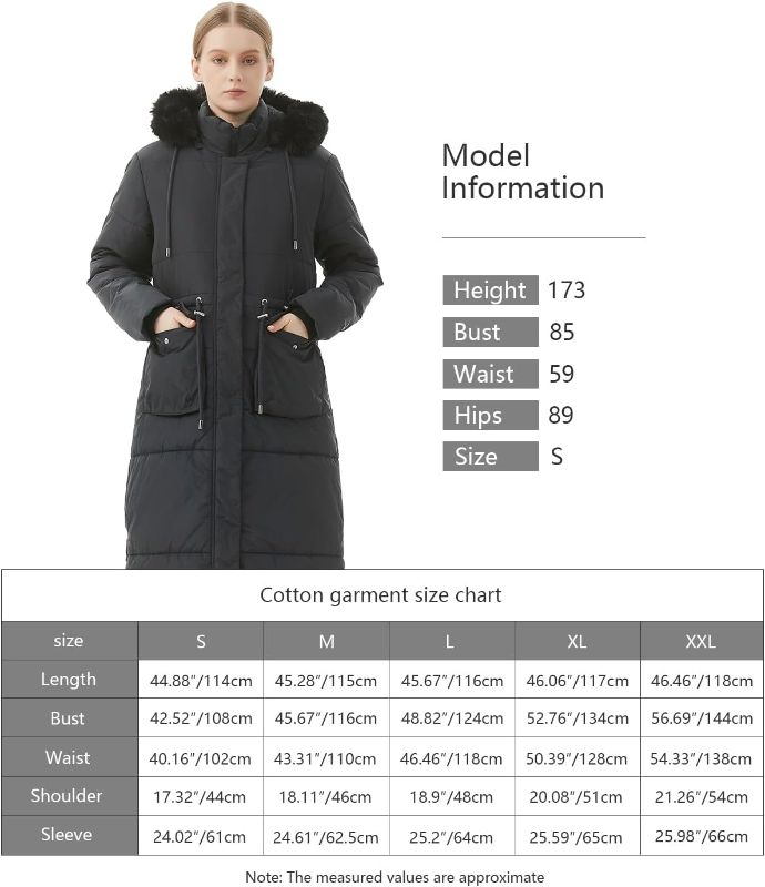 Photo 2 of (Large) Women's Long Winter Puffer Coat Waterproof Warm Maxi Down Jacket Faux Fur Removable Hood Parka