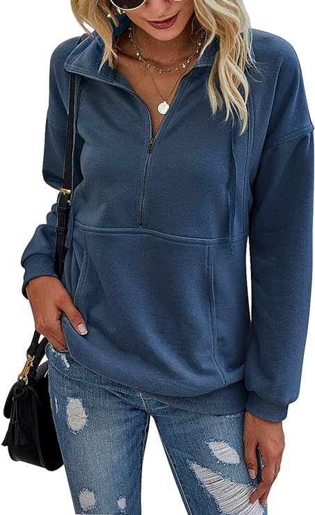 Photo 1 of Size XX-Large PRETTYGARDEN Womens Lapel Zipper Sweatshirt
