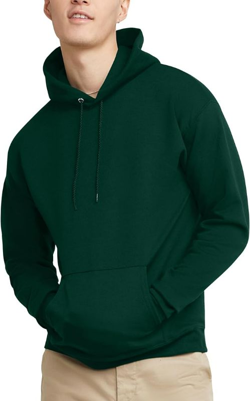 Photo 1 of Size Large Hanes mens Ecosmart Hoodie, Midweight Fleece Sweatshirt, Pullover Hooded Sweatshirt for Men
