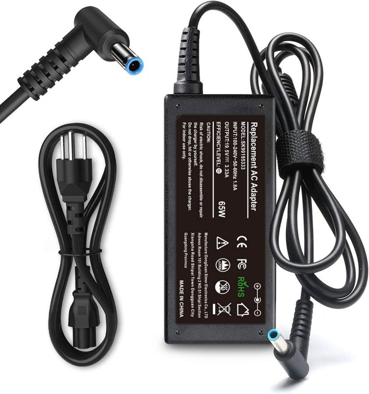 Photo 1 of 19.5V 3.33A 65W AC Power Adapter Laptop Charger for HP ProBook Charger X360 11 G1 G2 G3 G4 G5 G6 EE,440 G3 G4 G5 G6 G7,450 G3 G4 G5 G6 G7,470 G3 G4 G5,435 G7 440 G1,650 G2 G3 G4 Power Supply Cord
