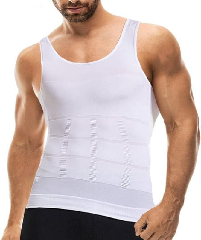 Photo 1 of Size XX-Large Mistirik Compression Shirts for Men - Mens Slimming Body Shaper Vest - Tight Tank Top for Men - Compression Shirt Tank Top
