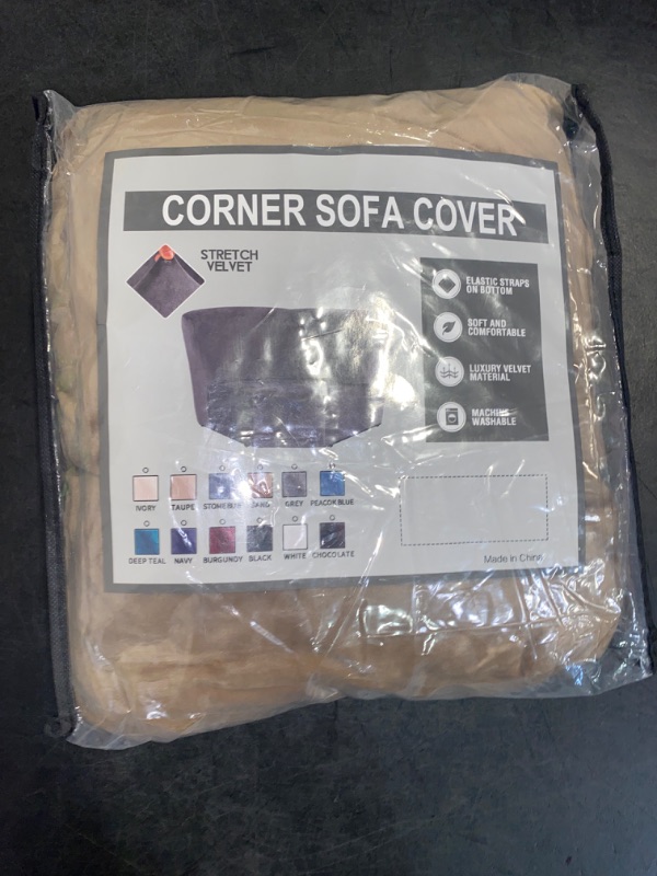 Photo 2 of Corner Sofa Cover Stretch Corner Couch Cover Furniture Protector for Living Room Sectional Recliner Sofa Slipcover Reclining L Shape Sofa Couch Additional Seat (Brown, Milk Silk)
