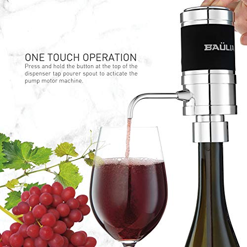 Photo 1 of Baulia WA819 Electric Wine Aerator Pourer and Dispenser One Touch Instant Decanter, Silver