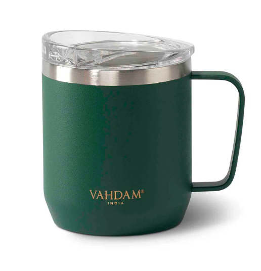 Photo 1 of Vahdam Drift Mug Insulated (Green) Dual Vacuum Insulated, Splash-Resistant Mug