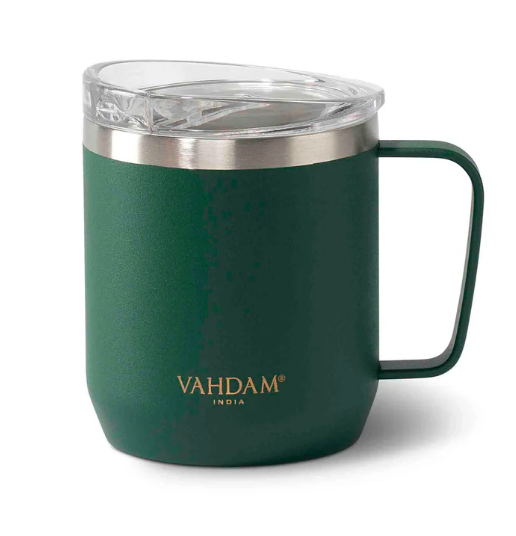 Photo 1 of Vahdam Drift Mug Insulated (Green) Dual Vacuum Insulated, Splash-Resistant Mug 
