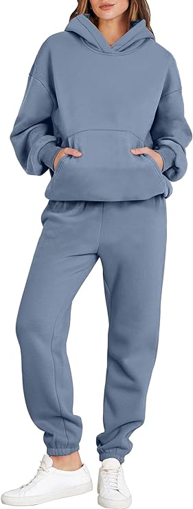 Photo 1 of Size Medium ANRABESS Womens 2 Piece Outfits Lounge Hoodie Oversized Sweatshirt Jogger Sweatpants Y2K Tracksuit Sweatsuit Set
