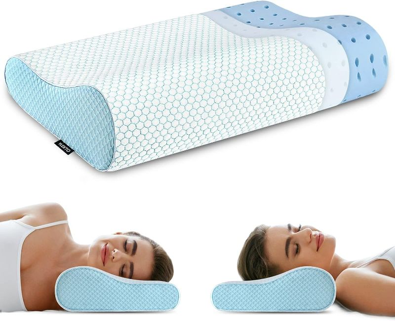 Photo 1 of Memory Foam Pillows Neck Pillow Bed Pillow for Sleeping Ergonomic Cervical Pillow Orthopedic Contour Pillow for Side Back Stomach Sleeper
