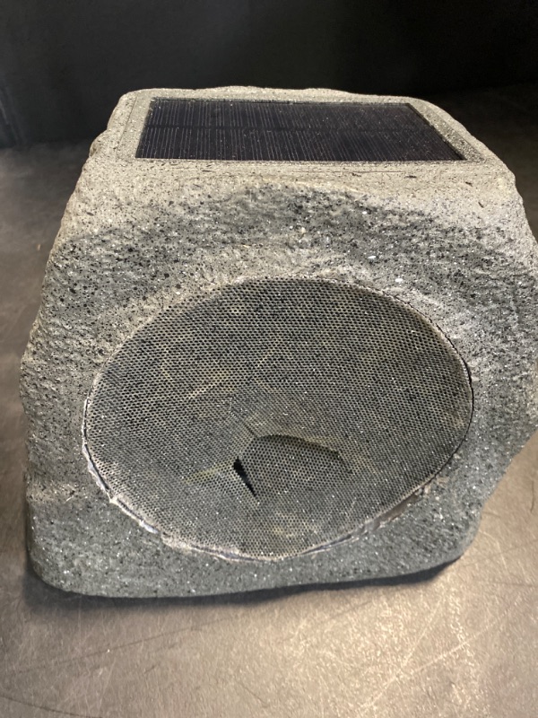 Photo 2 of ** FINAL SALE – SOLD AS IS **  (Damaged) IHRK-500LTMS-PR Solar Rechargeable 30W Outdoor LED Rock Speaker, Weatherproof, Wireless, Multi-Link Surround Sound, for Pool and Garden - Pair
