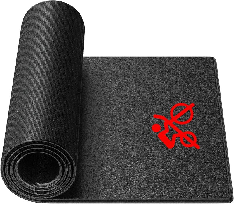 Photo 1 of Bike Trainer Mat Compatible with Peloton Bike, for Treadmill & Row, Thickness 6mm, Bike Trainer Accessories, Under Mat Protect Hardwood Floor Carpet, for Cycling Home Gym Exercise
